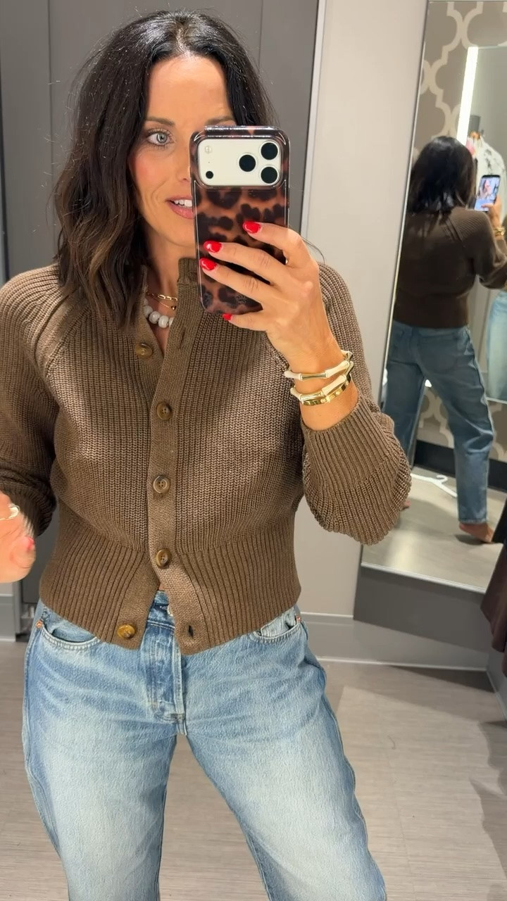 this Target cardigan is sooo good 🤎 the perfect lightweight layer for fall + the button details make it look way more expensive than it is! and these jeans were made for short torso girls! i love these!

wearing XS

#targetstyle #targetfinds #targetfashion #targetoutfit #fallfashion #affordablefashion #ltkfinds #ltkfashion