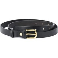 Brass Buckle Belt - Black Gold Thin Womens 2.0 cm With | Etsy (US)