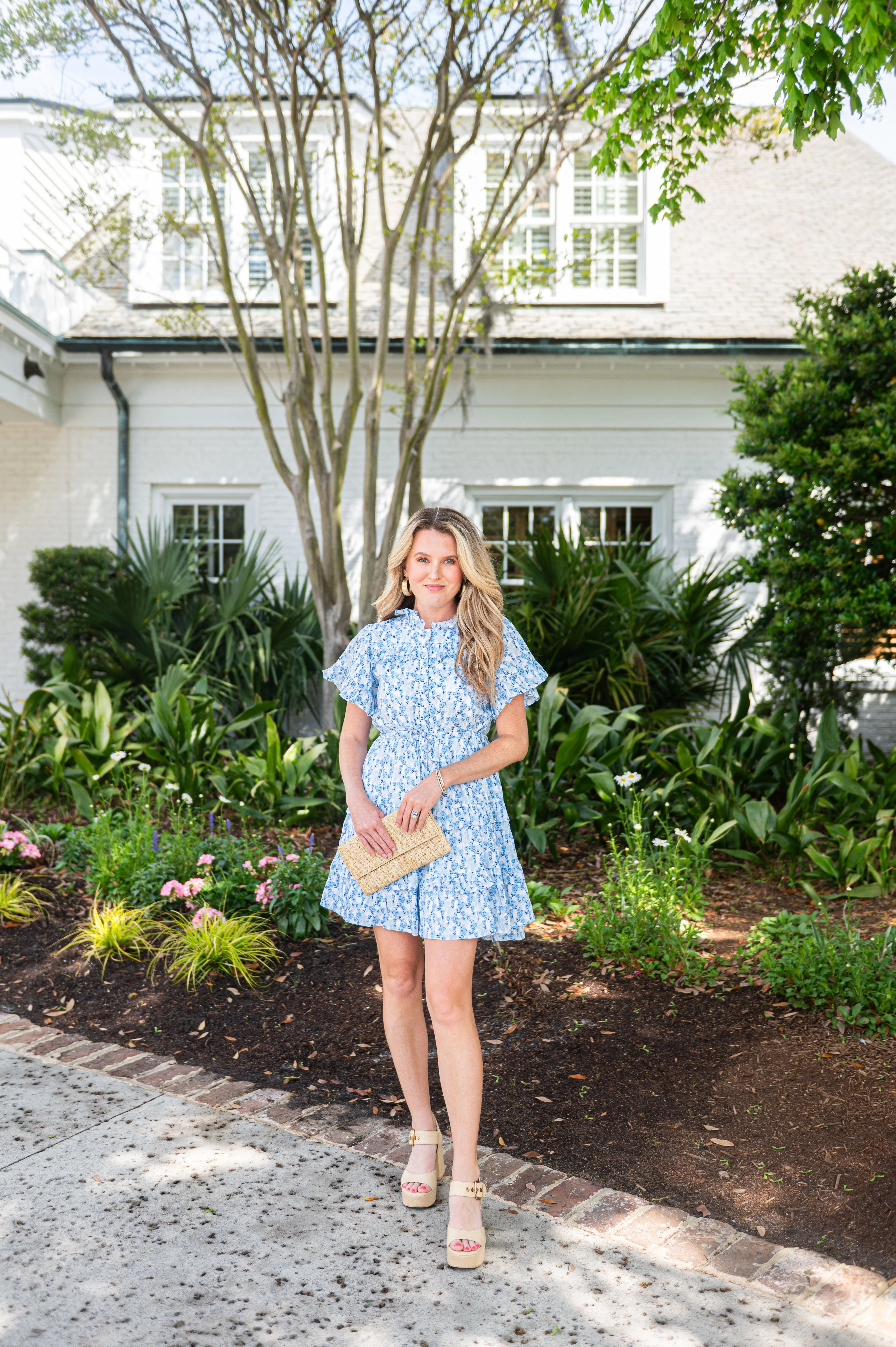 Ditsy Floral Ruffle Front Shirt Dress | Sail to Sable