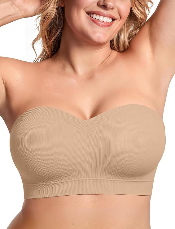 Vertvie Strapless Bra Wireless Non-Slip Push Up Bandeau Bras for Women Full Support Tube Tops Pad... | Amazon (US)