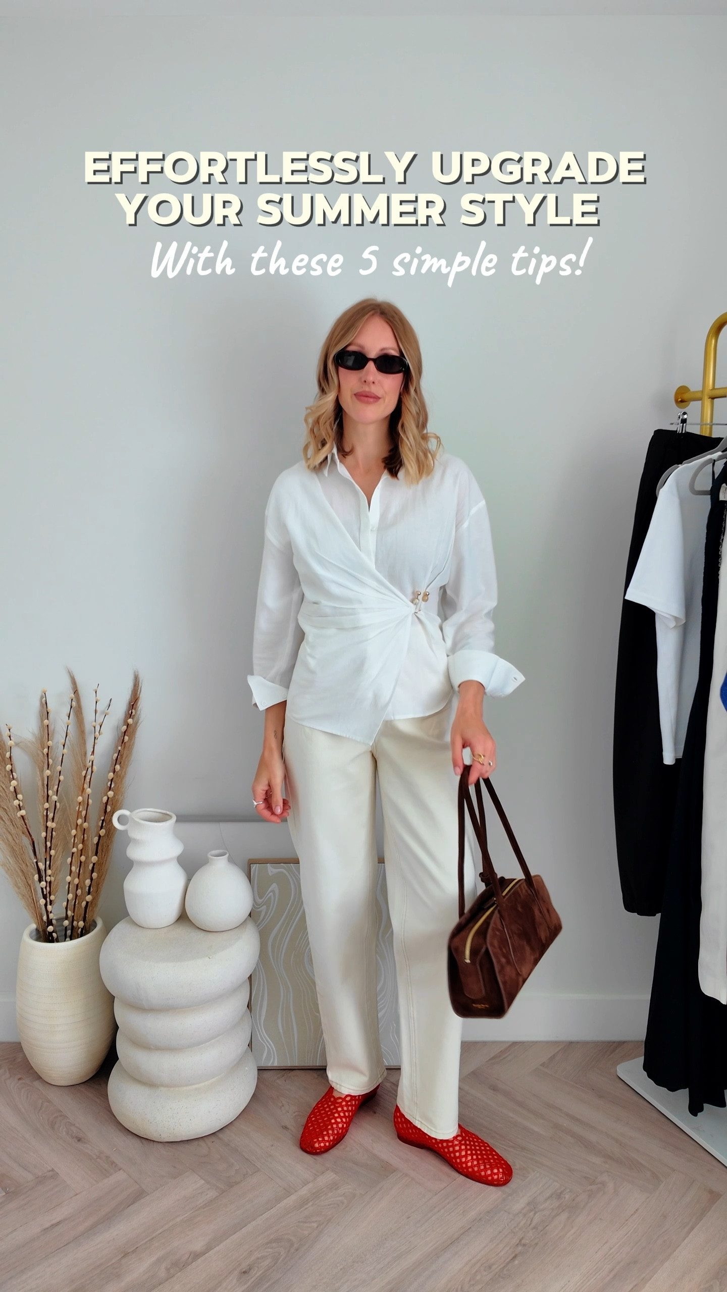 Summer outfits - style tips - personal stylist - effortless chic - white jeans uk - jelly sandals - silk scarf - white tee - white t shirt basic - black dress - summer dress - Sezane - linen shirt - denim shirt - H&M - linen trousers - pearl necklace 

#LTKstyletip #LTKsummer #LTKuk