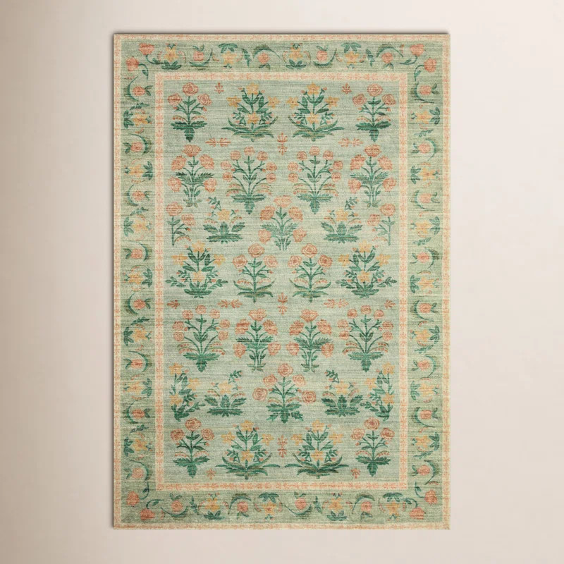 Rifle Paper Co. x Loloi Eden Mughal Rose Blush Rug feat. CloudPile | Wayfair North America
