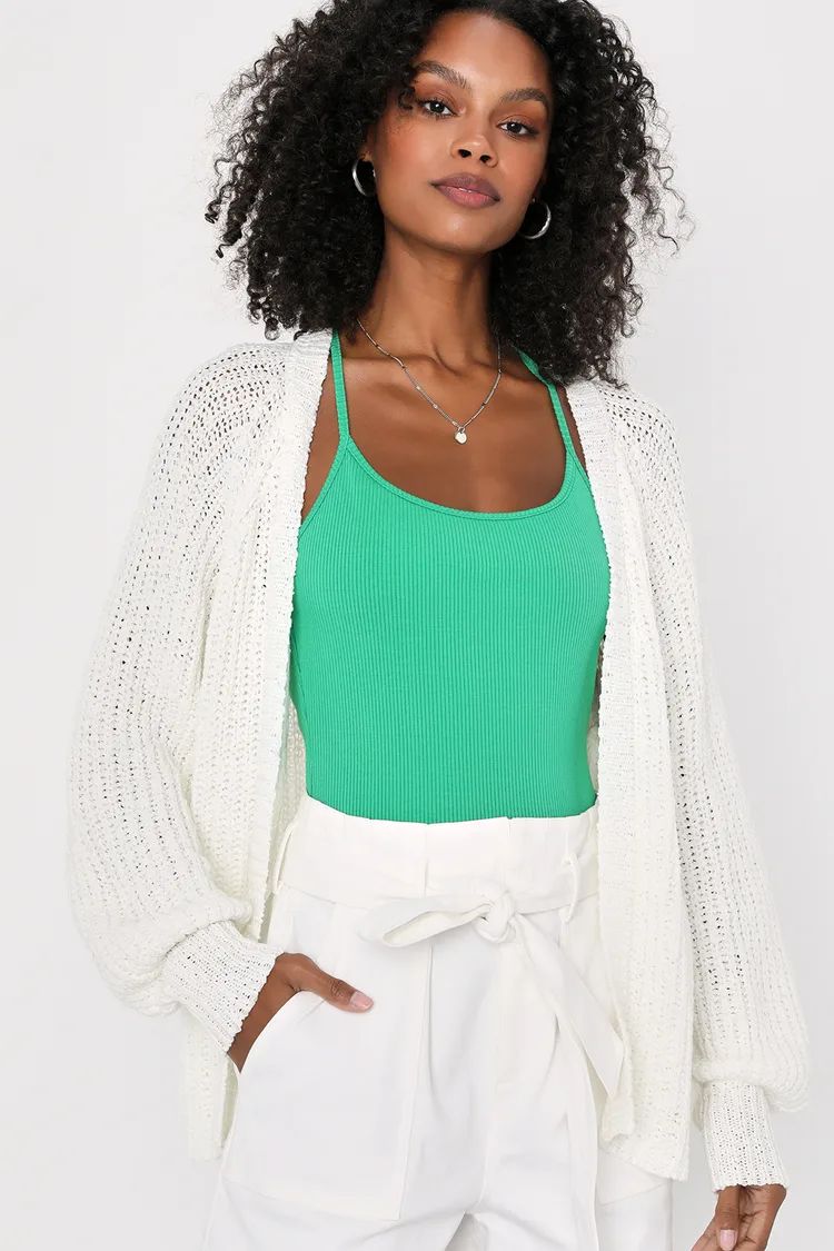 Perfect for Me Ivory Knit Cardigan Sweater | Lulus (US)