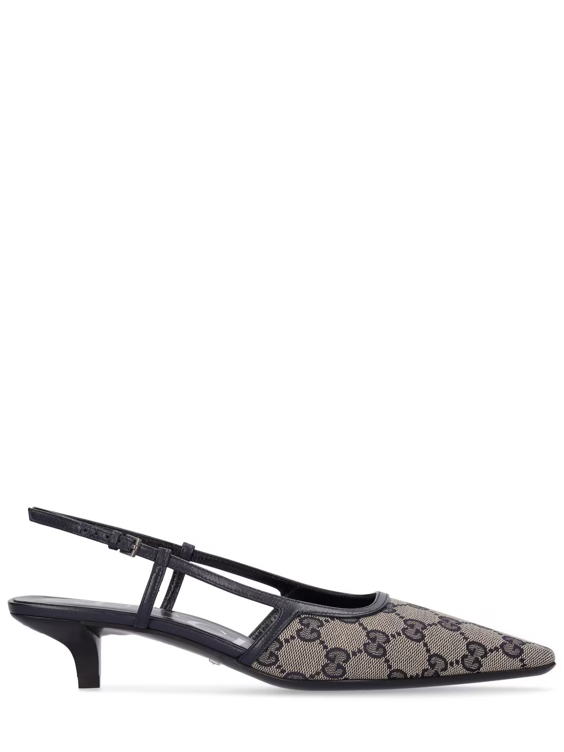 35mm Gucci Demi Canvas Slingback Pumps | Luisaviaroma
