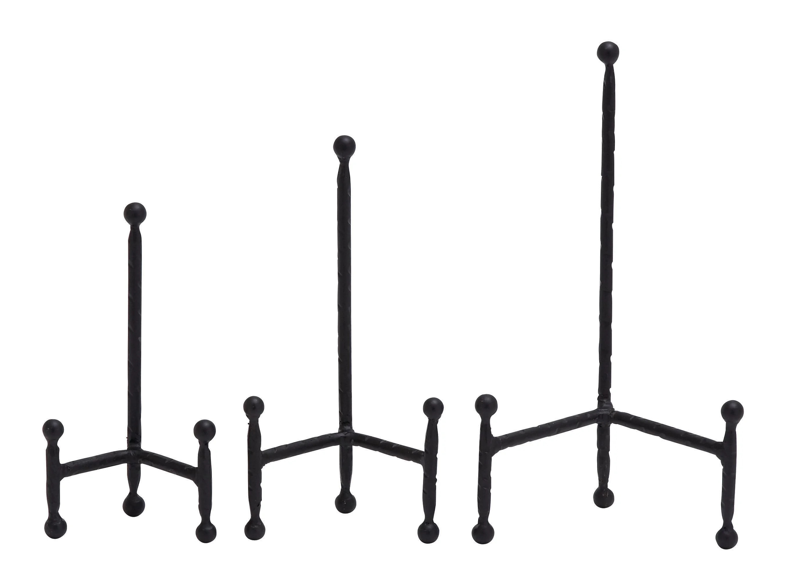 DecMode 12", 10", 8"H Black Metal Easel with Ball Details, 3-Pieces | Walmart (US)