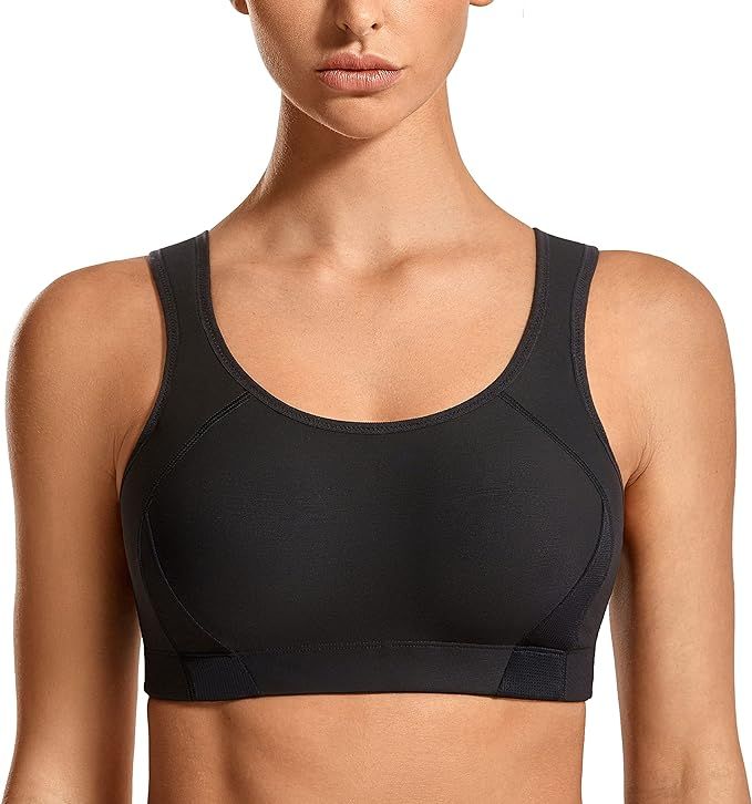 SYROKAN Full Coverage Sports Bras for Women High Impact Support Padded Bounce Control Wireless Pl... | Amazon (US)