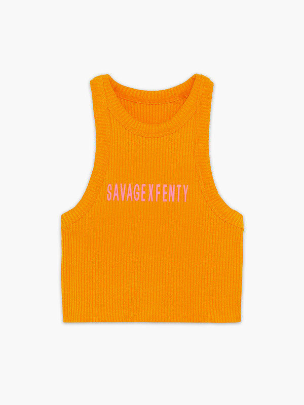 Xssential Heavy Rib Cropped Logo Tank | Savage x Fenty - North America