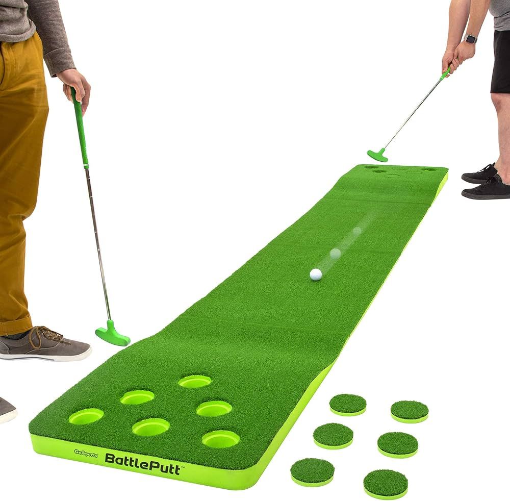 GoSports BattlePutt Golf Putting Game, 2-on-2 Pong Style Play with 11 ft Putting Green, 2 Putters... | Amazon (US)