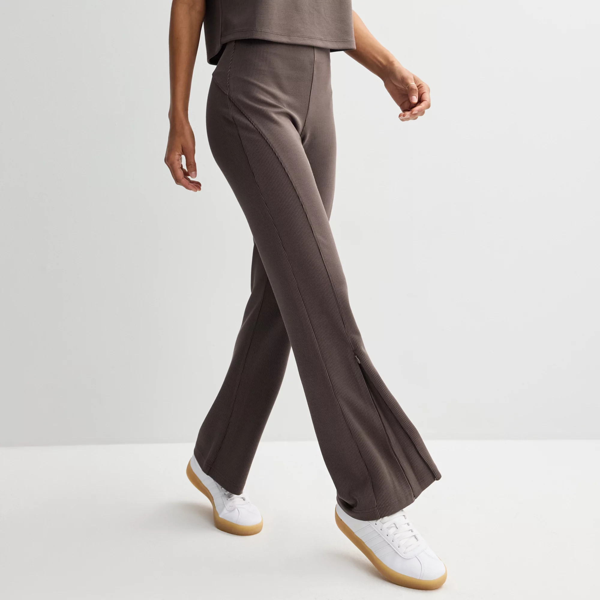 Women's FLX High-Rise Solace Ribbed Flare Pants | Kohl's