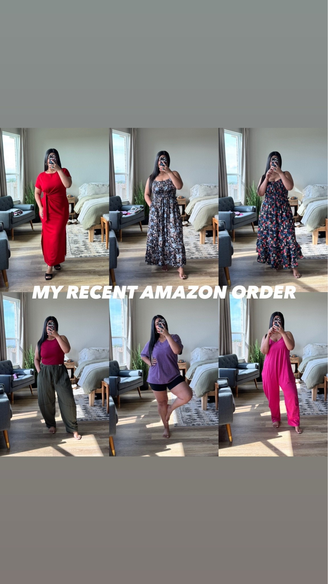 I’m 5’1” size 12, normally a large ••• I’m wearing a large in everything! The only thing I’m returning is the second floral dress. It’s super pretty but the straps are too big. If you have a longer torso, this would probably work for you! ••• Star PJs from my reel are Walmart, wearing a large. Biker shorts are Aerie, wearing an XL (I always size up in biker shorts). Green lounge pants are Amazon, wearing a large. Linking all of these as well!

#LTKOver40 #LTKPetite #LTKMidsize