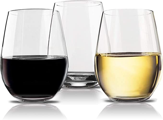 Vivocci Unbreakable Elegant Plastic Stemless Wine Glasses 20 oz | 100% Tritan Heavy Base | Shatte... | Amazon (US)