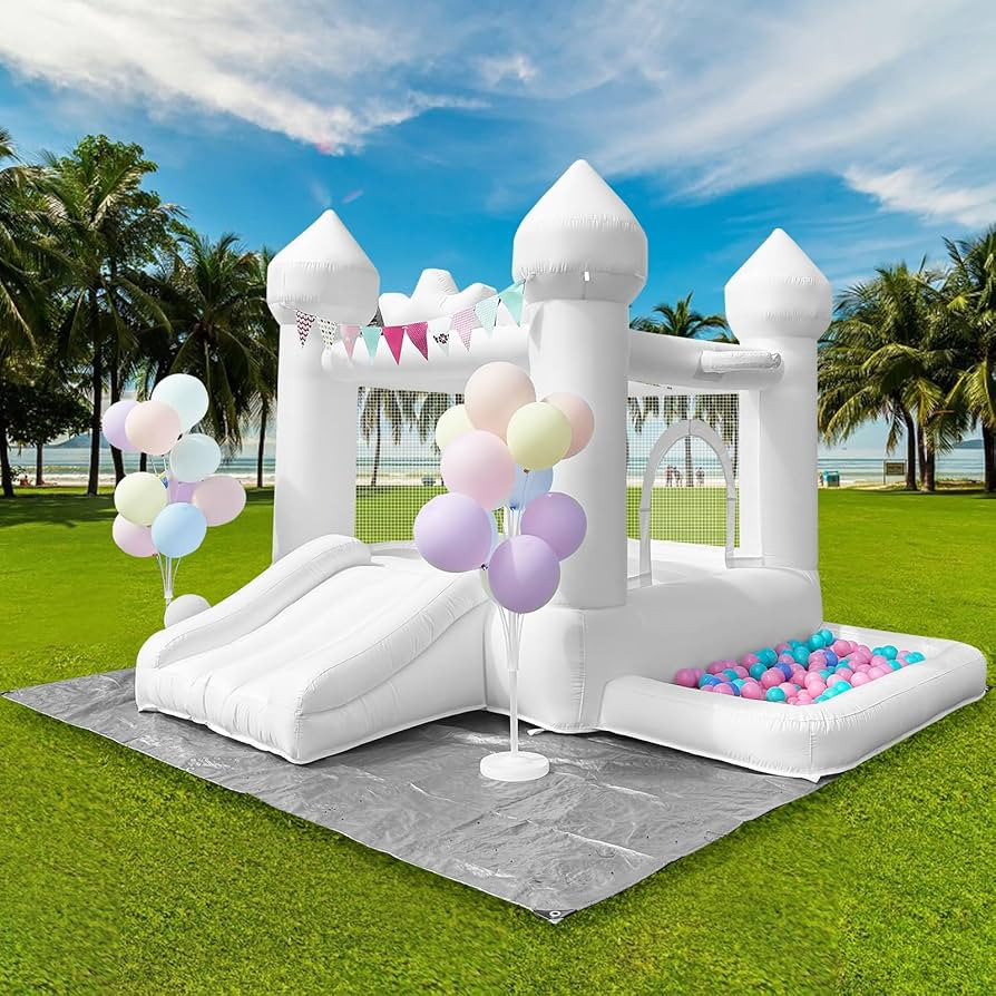 JIOJIOPLAY 9FT White Bounce House,Inflatable Toddler Bouncy House for 3-12 Age Kids Party Gift wi... | Amazon (US)