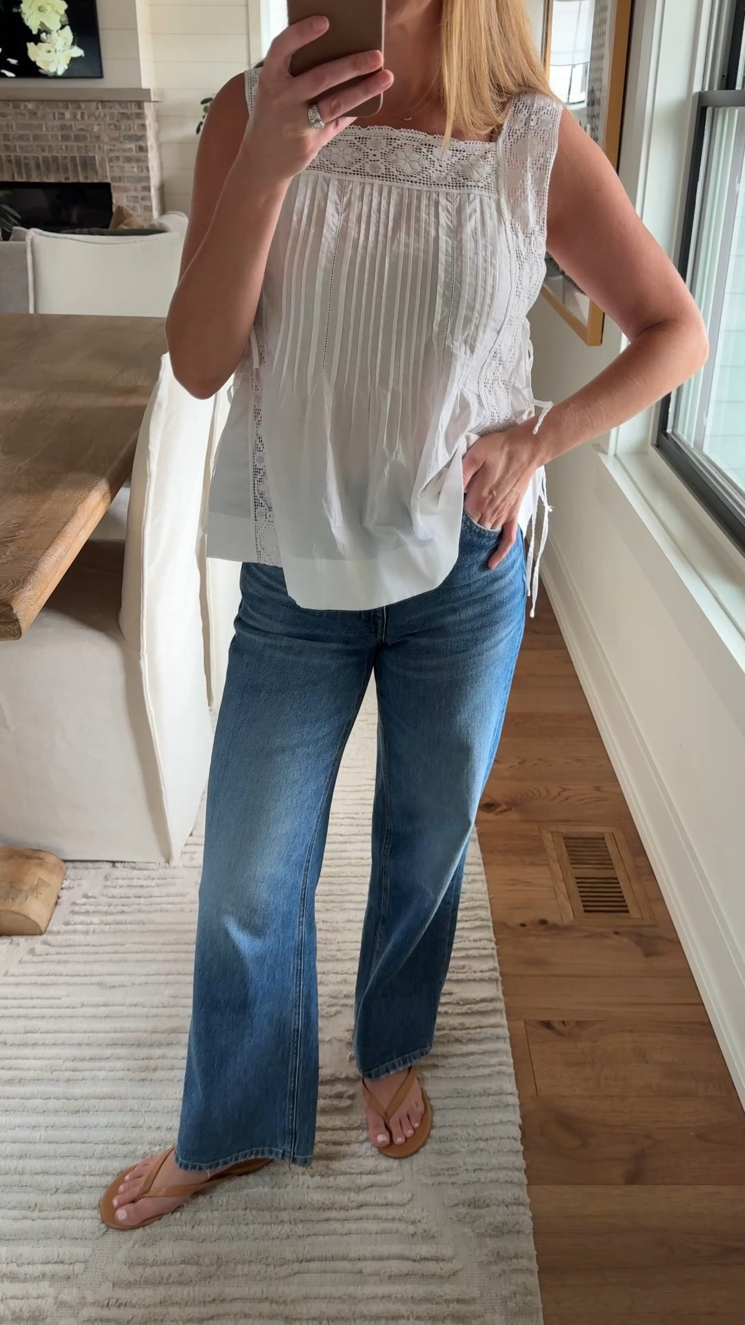 Top size small
Jeans size 26 (went up a size) in SHORT (I’m 5’4)

#LTKdayinmylife #LTKgrwm #LTKootd