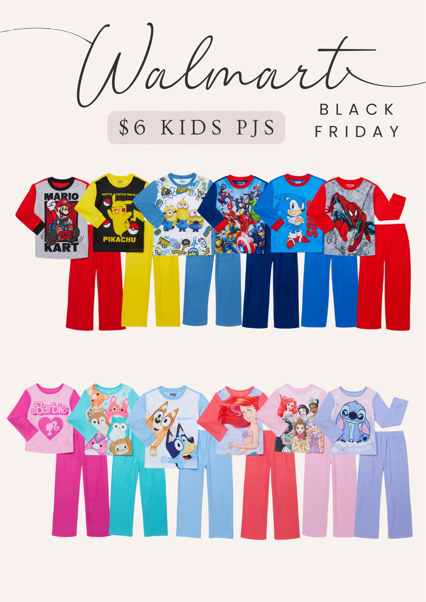 I love to stock up on these kids pajamas from Walmart every year on Black Friday!  Only $6 and come in all of their favorite characters! 

#LTKSaleAlert #LTKGiftGuide #LTKKids