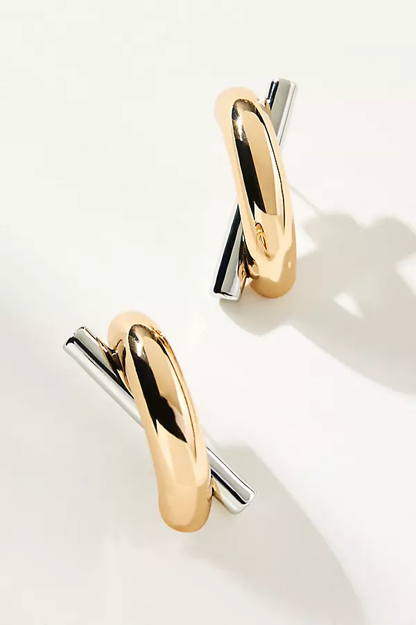 Two-Tone Crisscross Post Earrings | Anthropologie (US)