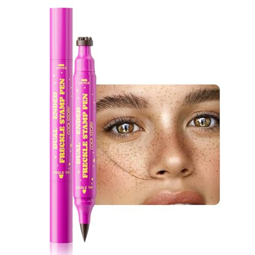 Beauty Glazed Dual-Ended Freckle Stamp Pen – Realistic Faux Freckles Makeup with Soft Sponge Stamp & Precision Tip – Waterproof Long-Lasting Freckle Marker for Natural or Bold Looks (#1 Beige Brown) | Amazon (US)