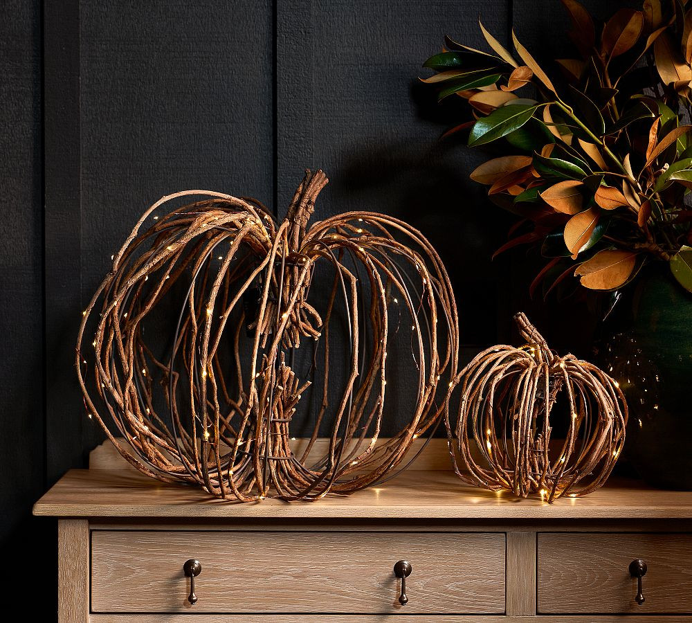 Lit Natural Pumpkin | Pottery Barn (US)