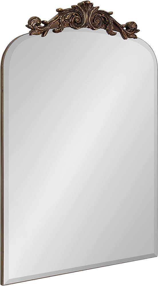 Kate and Laurel Arendahl Beveled Frameless Arch Mirror, 20 x 30, Antique Gold, Baroque Inspired W... | Amazon (US)