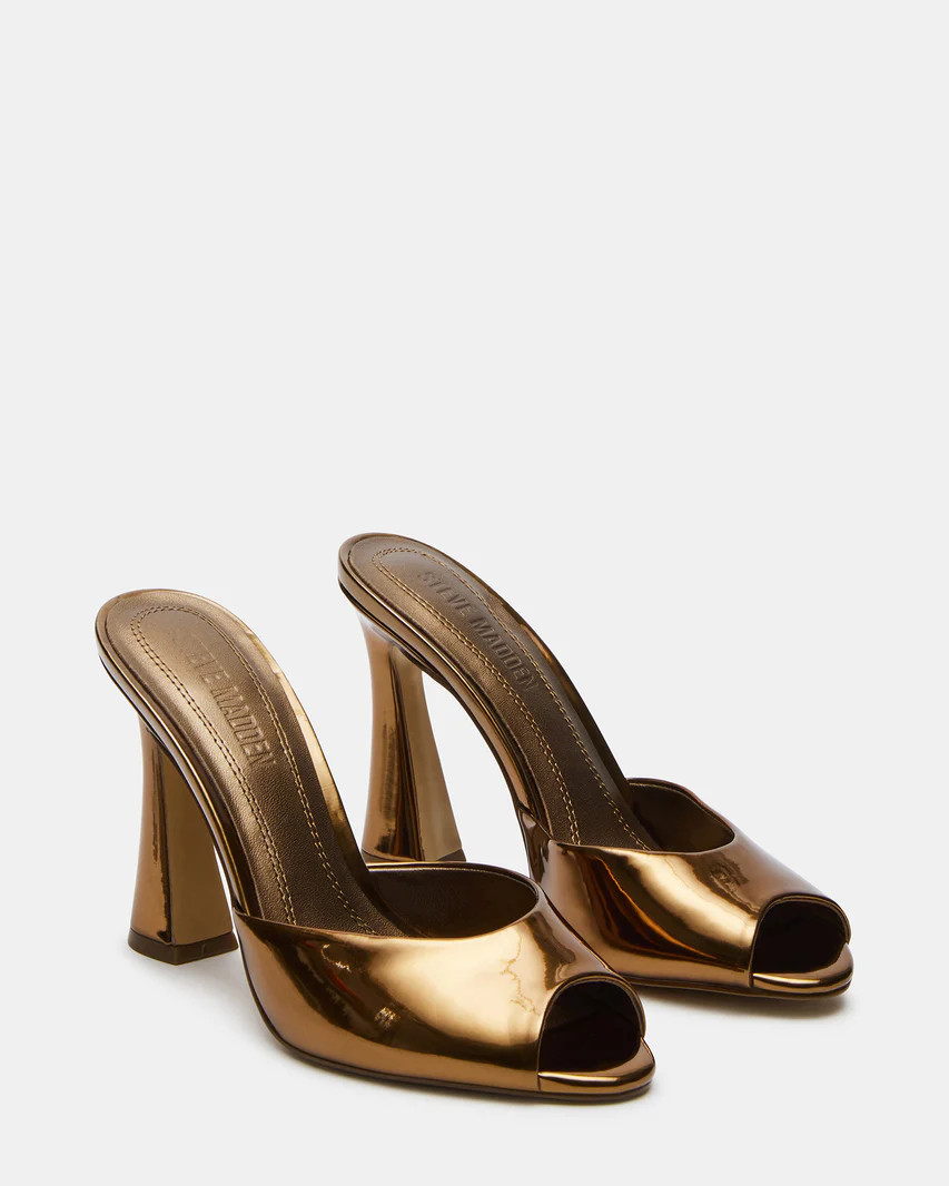 PRESECCO Bronze Mule Heel | Women's Heels | Steve Madden (US)