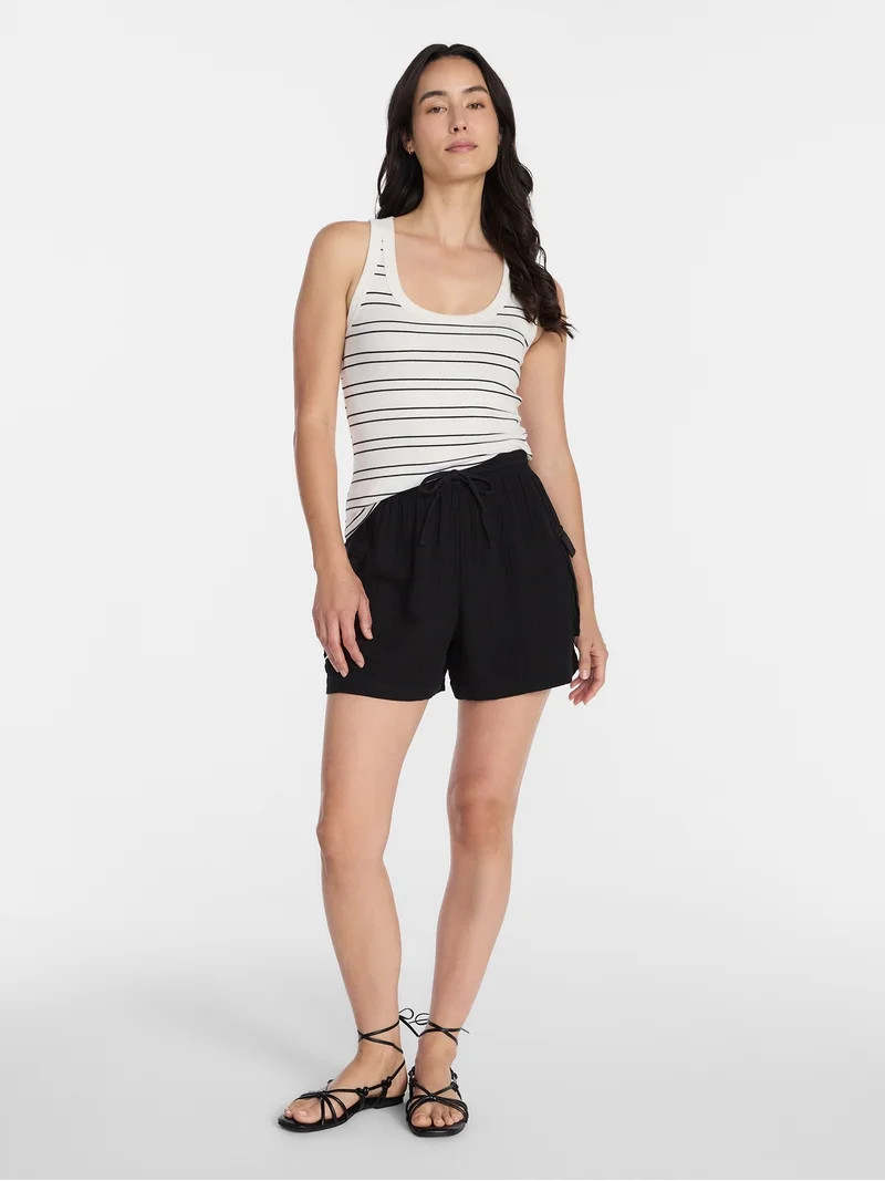 Time and Tru Women's Double Cloth Cargo Shorts, Sizes XS-XXXL | Walmart (US)