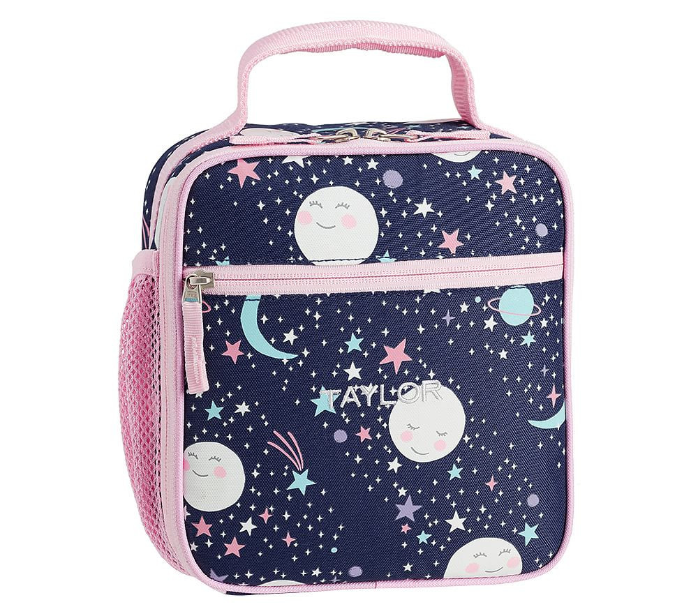 Glow-in-the-Dark Moons Navy Mackenzie Classic Lunch Box | Pottery Barn Kids