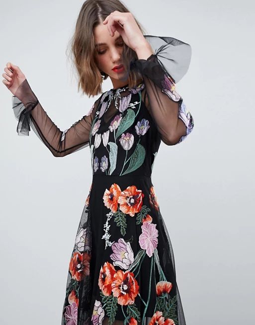 ASOS EDITION Embroidered Floral Maxi Dress | ASOS UK