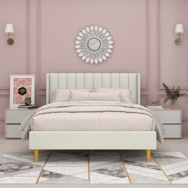 Eriksay Low Profile Upholstered Platform Bed with Winback Headboard | Wayfair North America