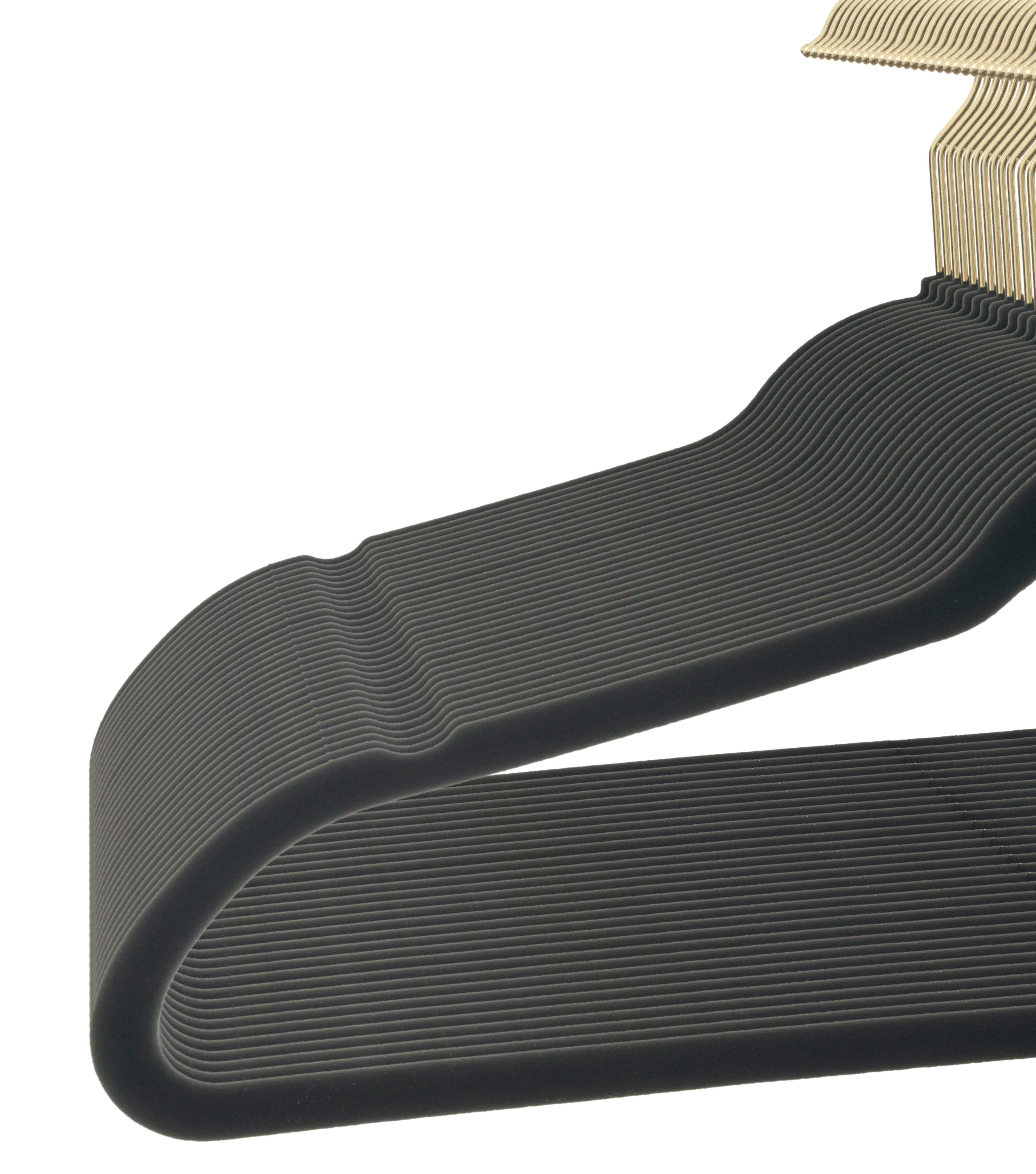 Better Homes & Gardens Non-Slip Velvet Clothing Hangers, 30 Pack, Black, Space Saving | Walmart (US)