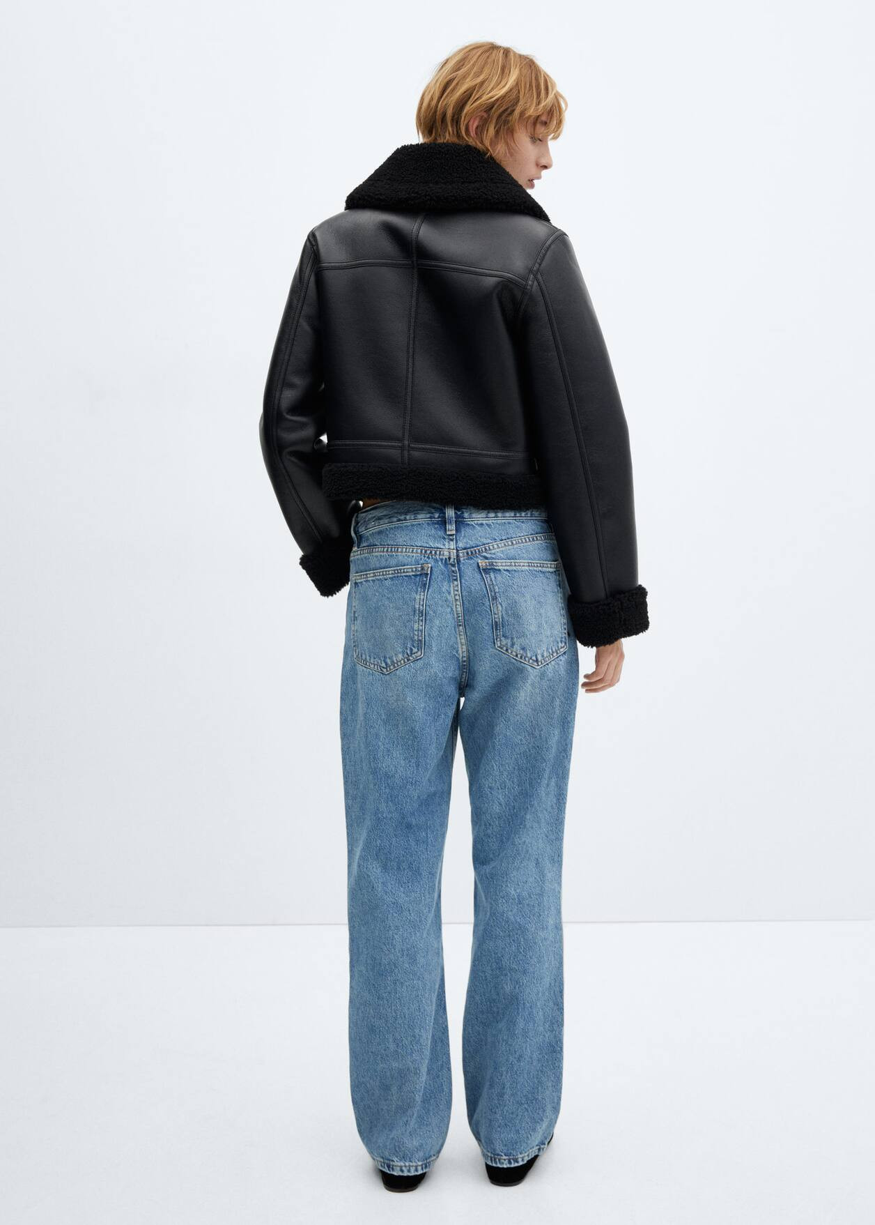 Faux shearling-lined biker jacket -  Women | Mango USA | MANGO (US)