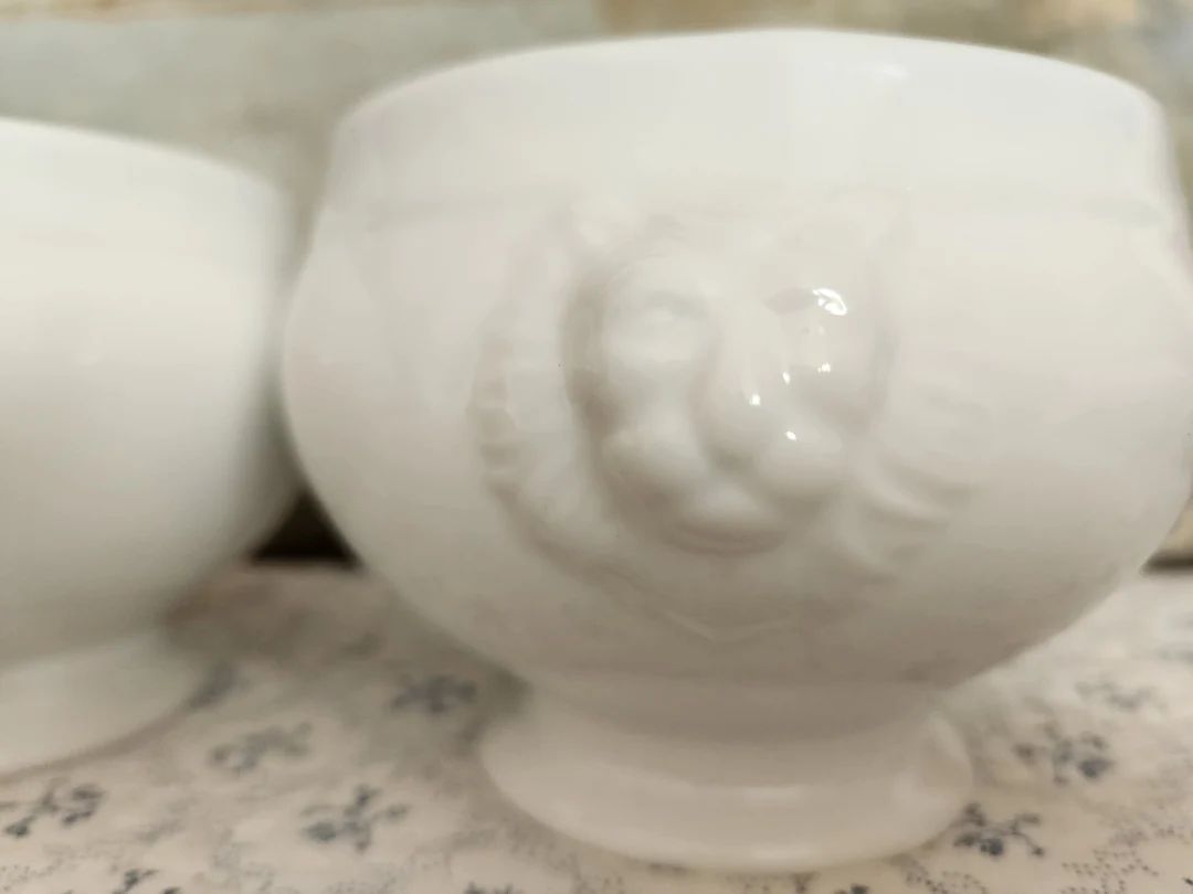 Heavy Porcelain Lion Head Bowls, Set of 2 | Etsy (US)