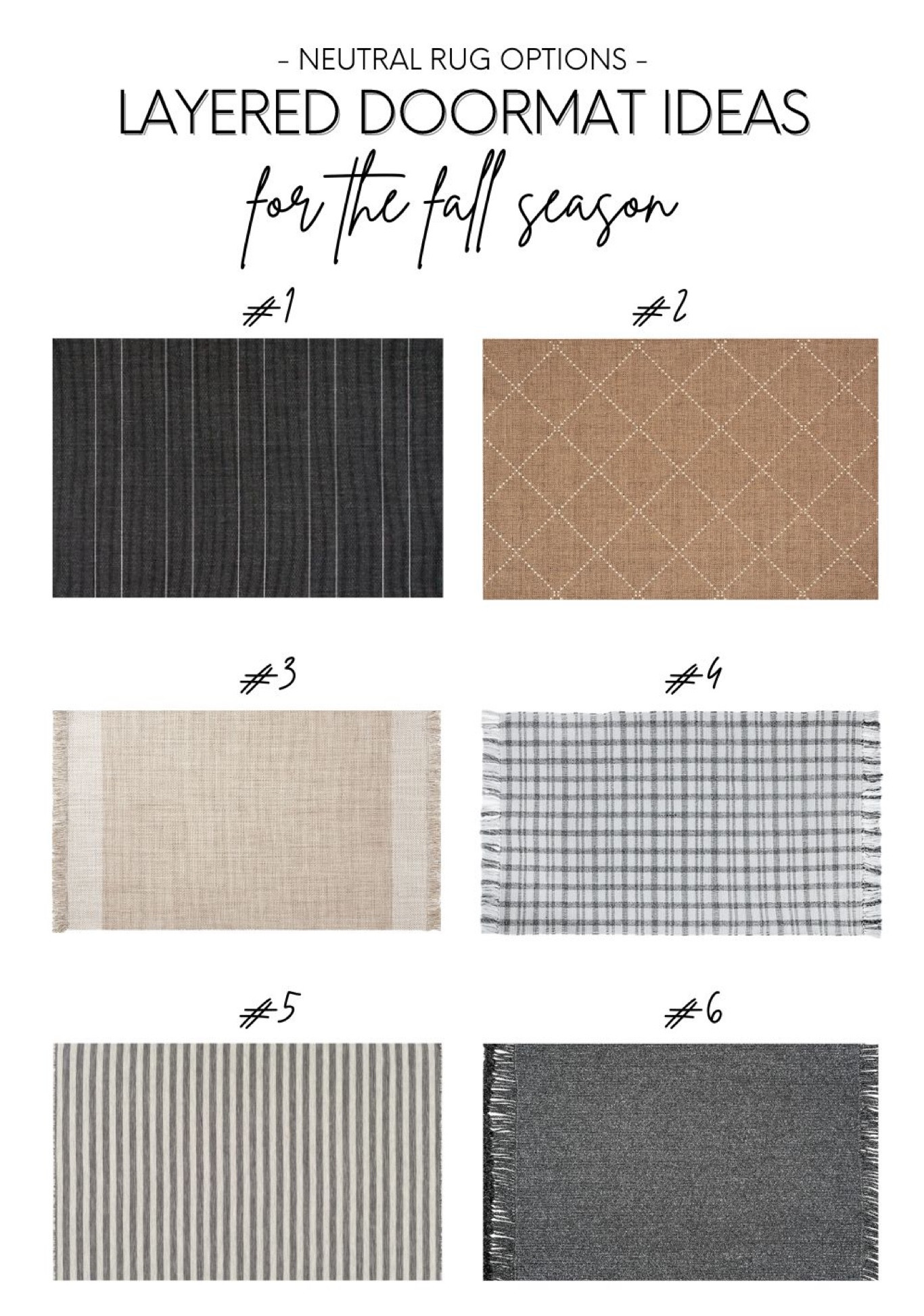 Great neutral rugs for your front door!

Fall decor, fall rugs, neutral rugs, indoor/outdoor rugs

#LTKSeasonal #LTKsalealert #LTKhome