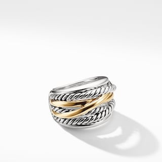 The Crossover Collection® Wide Ring with 14K Yellow Gold | David Yurman