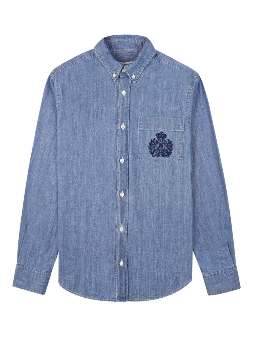 Sporty & Rich embroidered pocket shirt - Blue | Farfetch Global