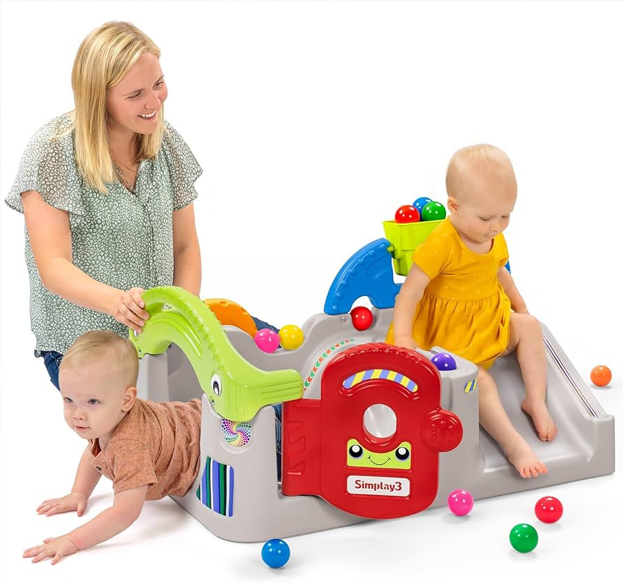 Simplay3 Have a Ball Toddler Activity Center - Indoor Outdoor Playhouse Playset with Toddler Slid... | Amazon (US)
