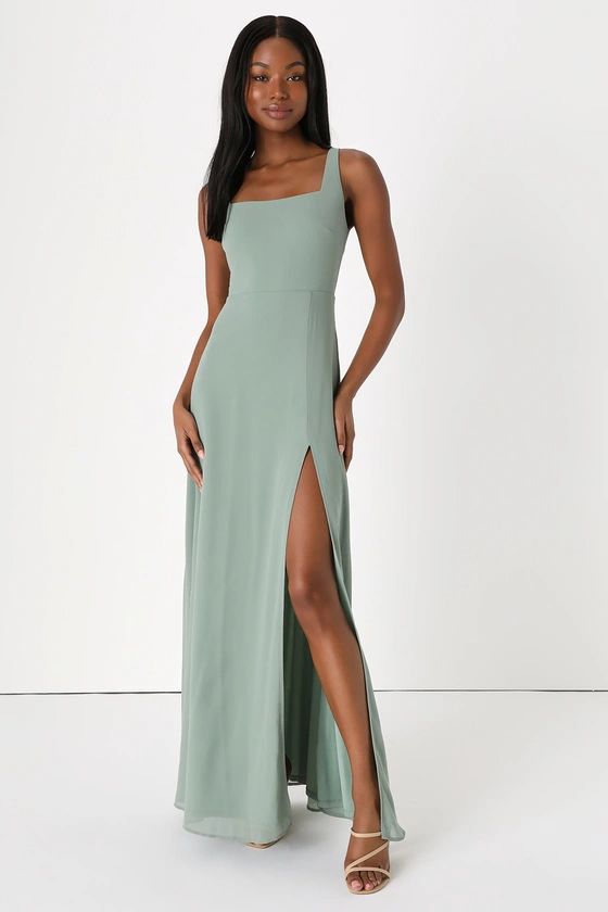Remarkable Arrival Sage Brush Sleeveless Dress Green Formal Dress Spring Formal Dress Spring Dresses | Lulus