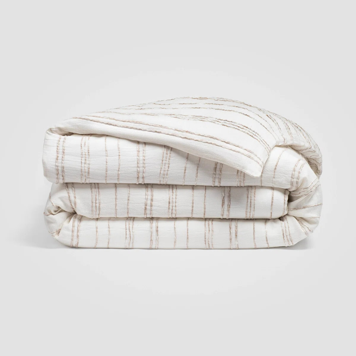 White & Beige Stripe Duvet Cover | Wayfair North America