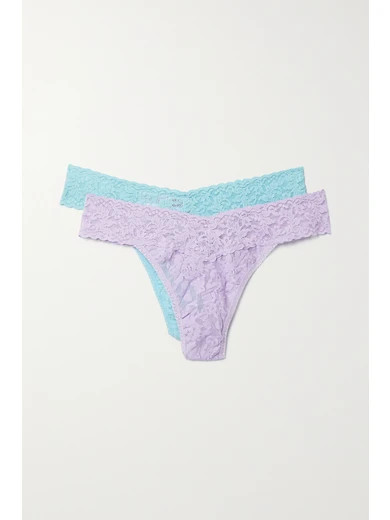 Hanky Panky - Signature Set Of Two Stretch-lace Thongs - Lavender | NET-A-PORTER (US)