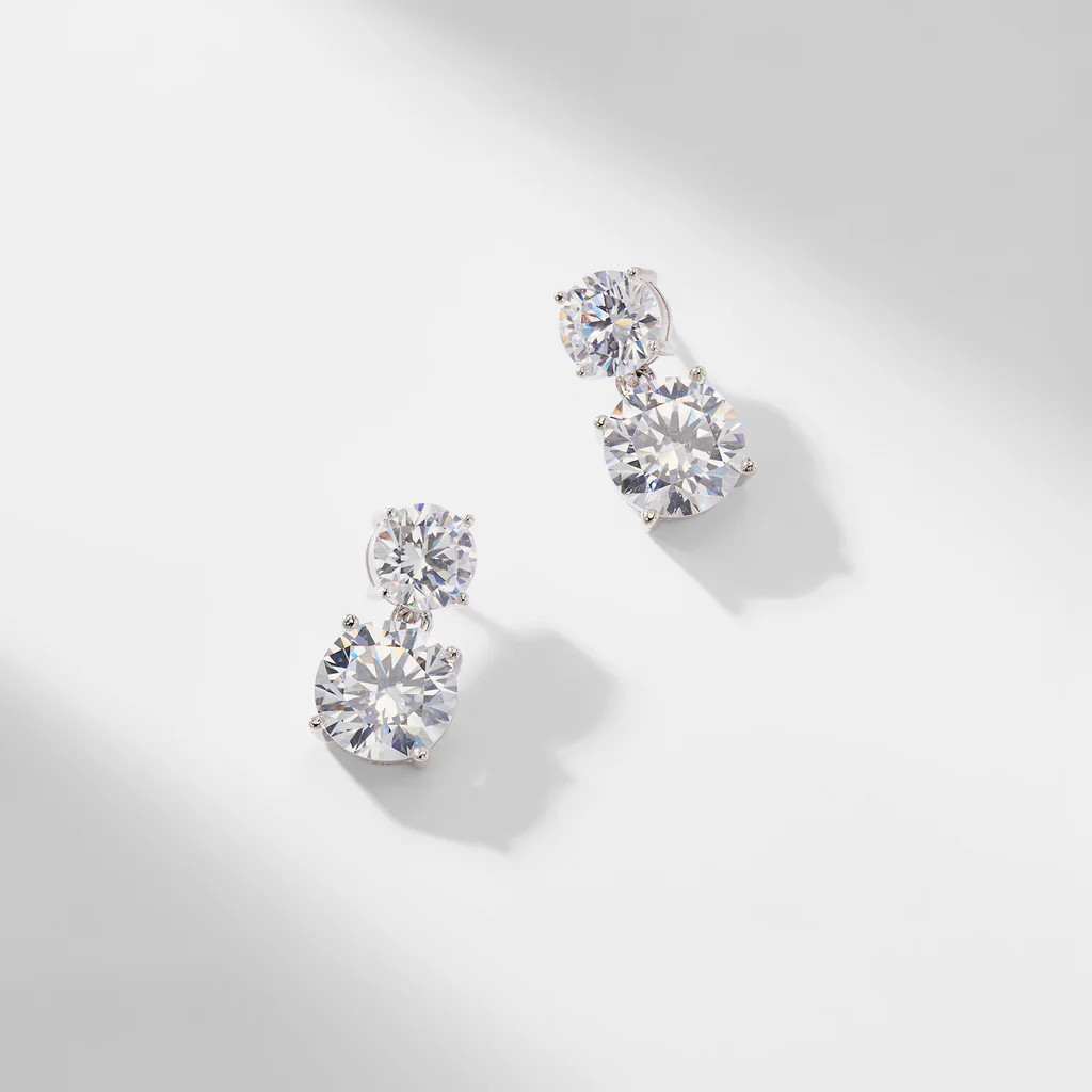 DOUBLE ROUND CZ STUD EARRINGS | NADRI