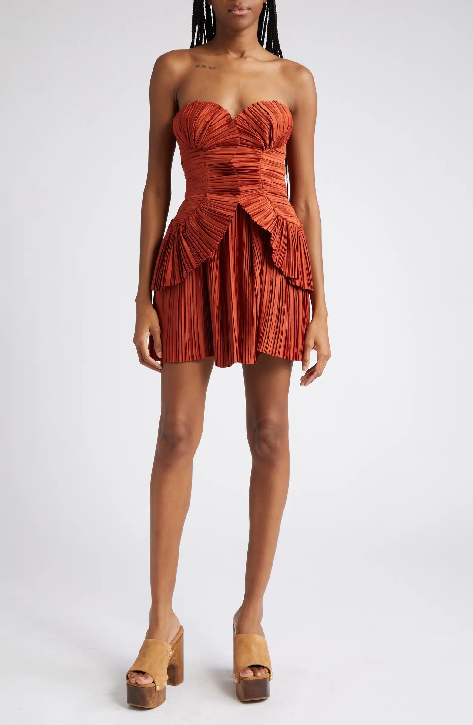 Charlique Pleat Strapless Dress | Nordstrom