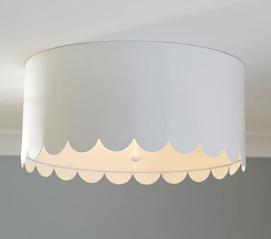 Scalloped White Metal Flushmount | Pottery Barn Kids