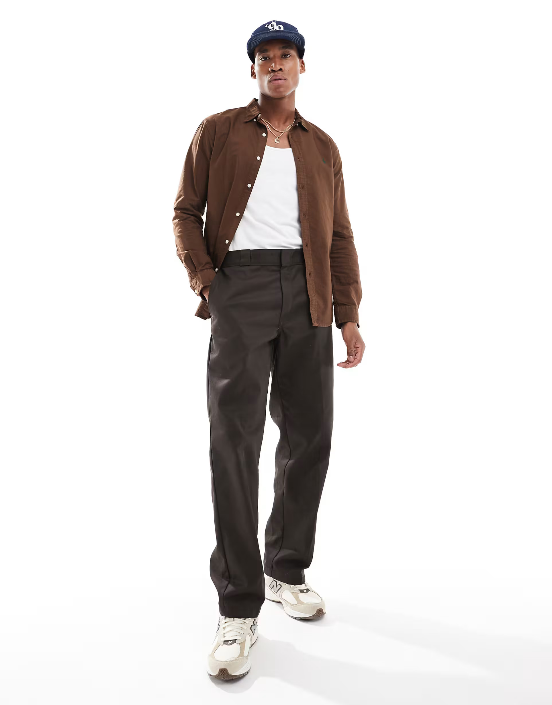 Polo Ralph Lauren icon logo slim fit garment dyed oxford shirt in brown | ASOS (Global)