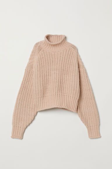 H & M - Ribbed Turtleneck Sweater - Orange | H&M (US + CA)