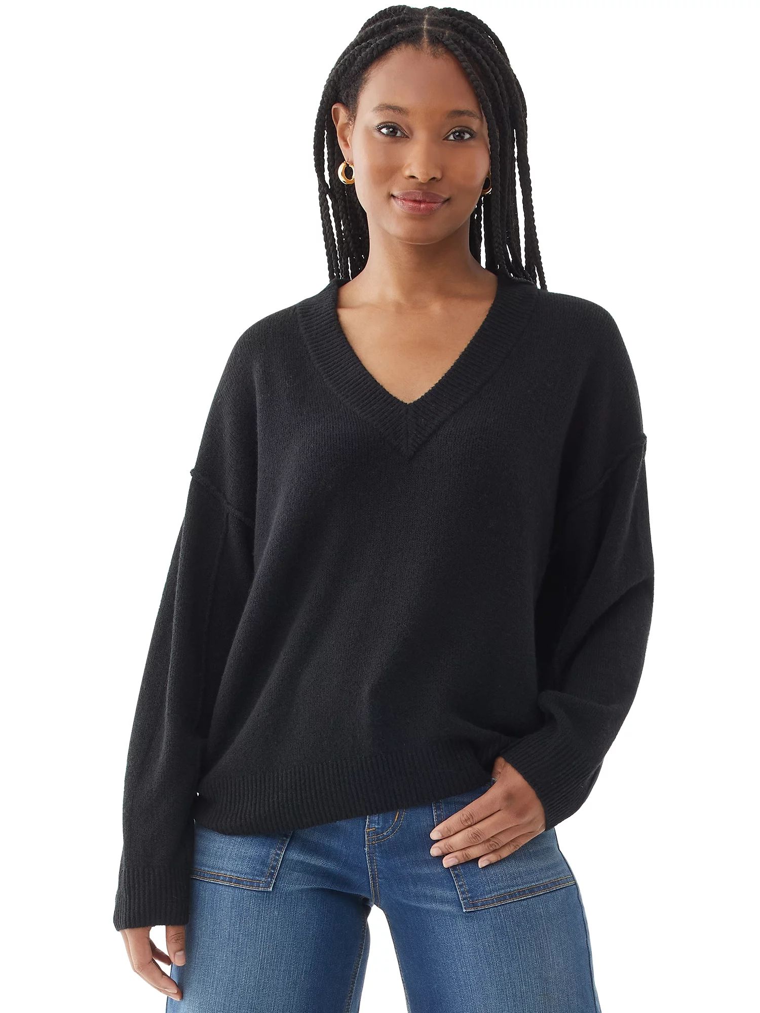 Scoop Women's V-Neck Sweater | Walmart (US)