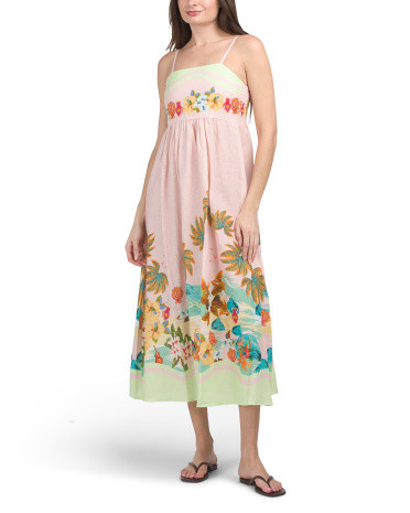 Made In Italy Linen Blend Tropical Print Dress | Casual Dresses  | Marshalls | Marshalls