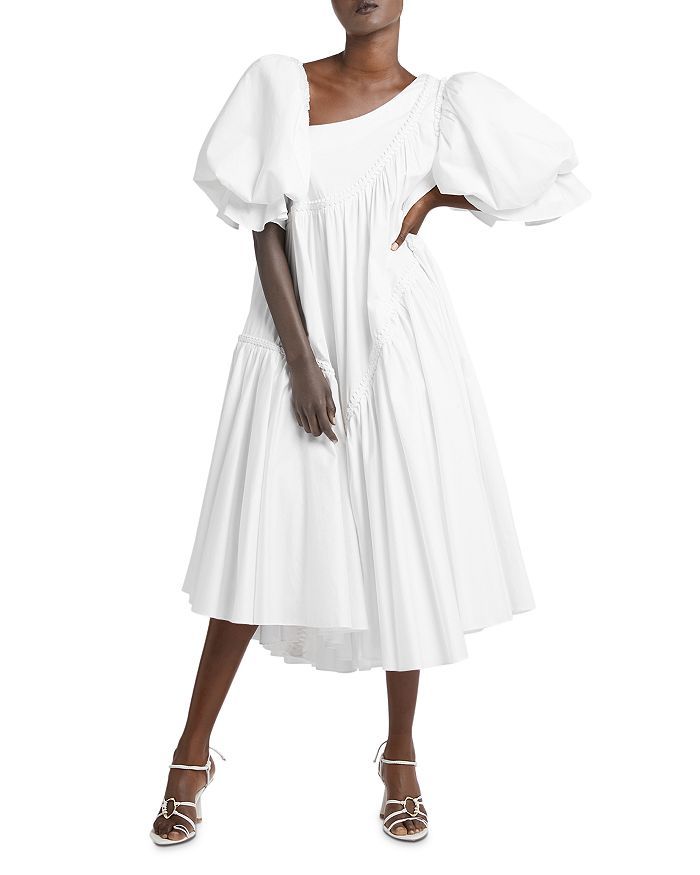 Casabianca Braided Asymmetric Puff Sleeve Dress | Bloomingdale's (US)