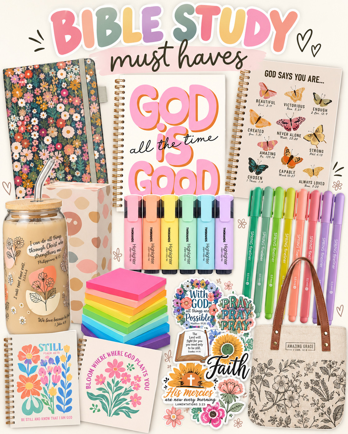 Bible study just feels a little better with cute supplies 🤍📖✨

A few of my must-haves: colorful highlighters, fun pens, a good notebook, faith-filled stickers, and of course… coffee ☕️

Save this for your next Bible study shopping trip! 💕 

 