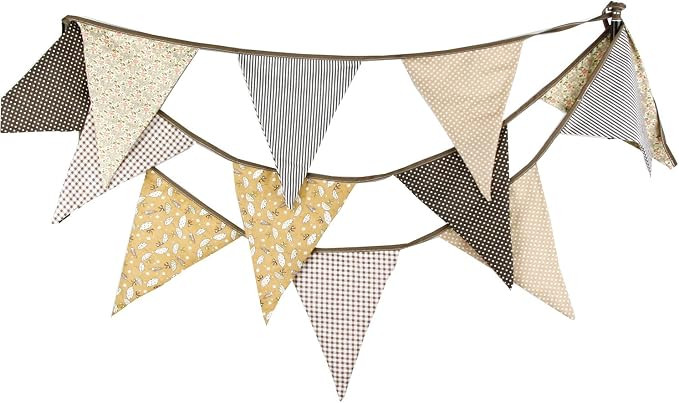 INFEI 3.5M/11.5Ft Multi-Colored Floral Fabric Triangle Flags Bunting Banner Garlands for Wedding,... | Amazon (US)