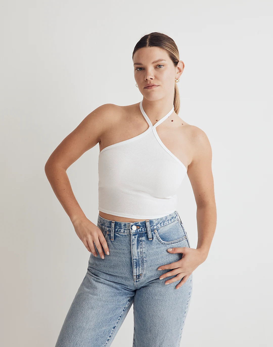Brightside Halter Crop Tank Top | Madewell