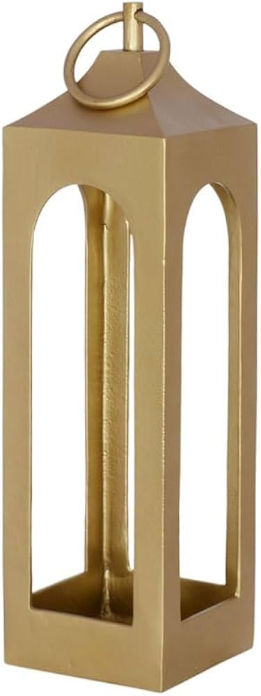 Medium Gold Lantern, Rustic Metal Decorative Lantern, Candle Holder for Indoor & Outdoor, Home De... | Amazon (US)