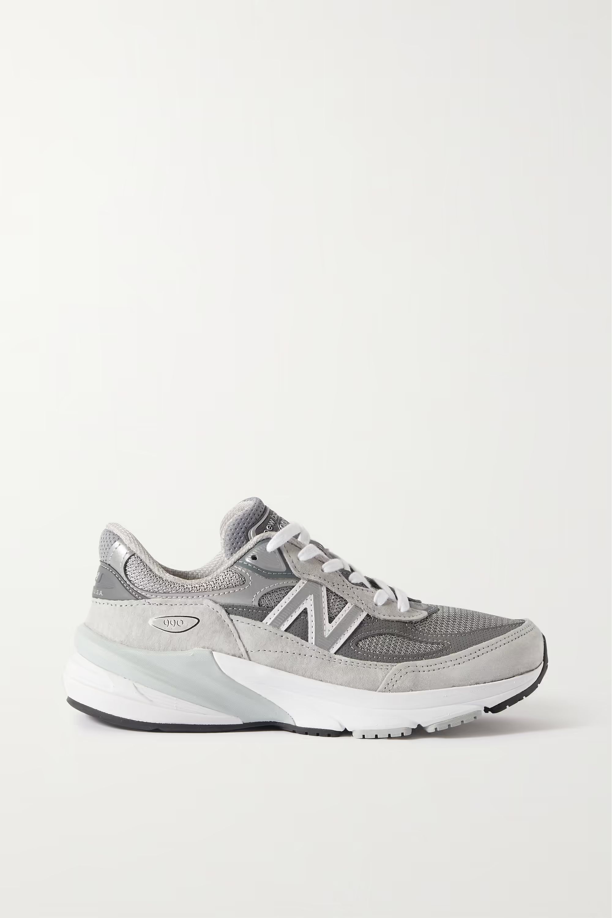 Made in USA 990V6 suede, leather and mesh sneakers | NET-A-PORTER (UK & EU)